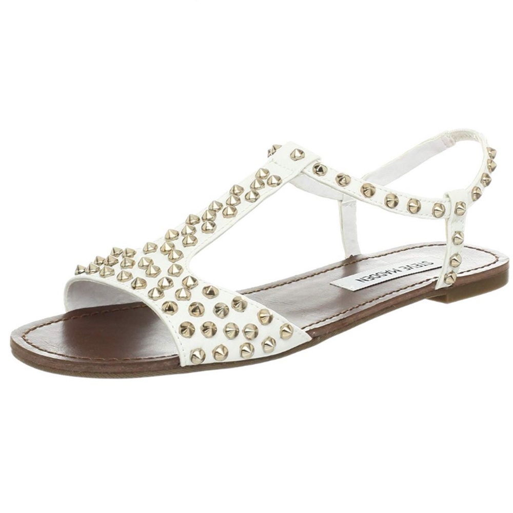 Steve Madden Nickiee white studded sandals